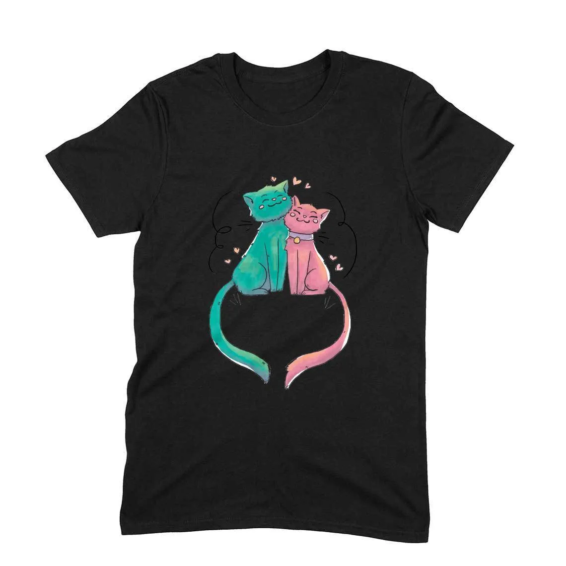 Round Neck T-Shirt (Men) - Cats In Love (11 Colours)