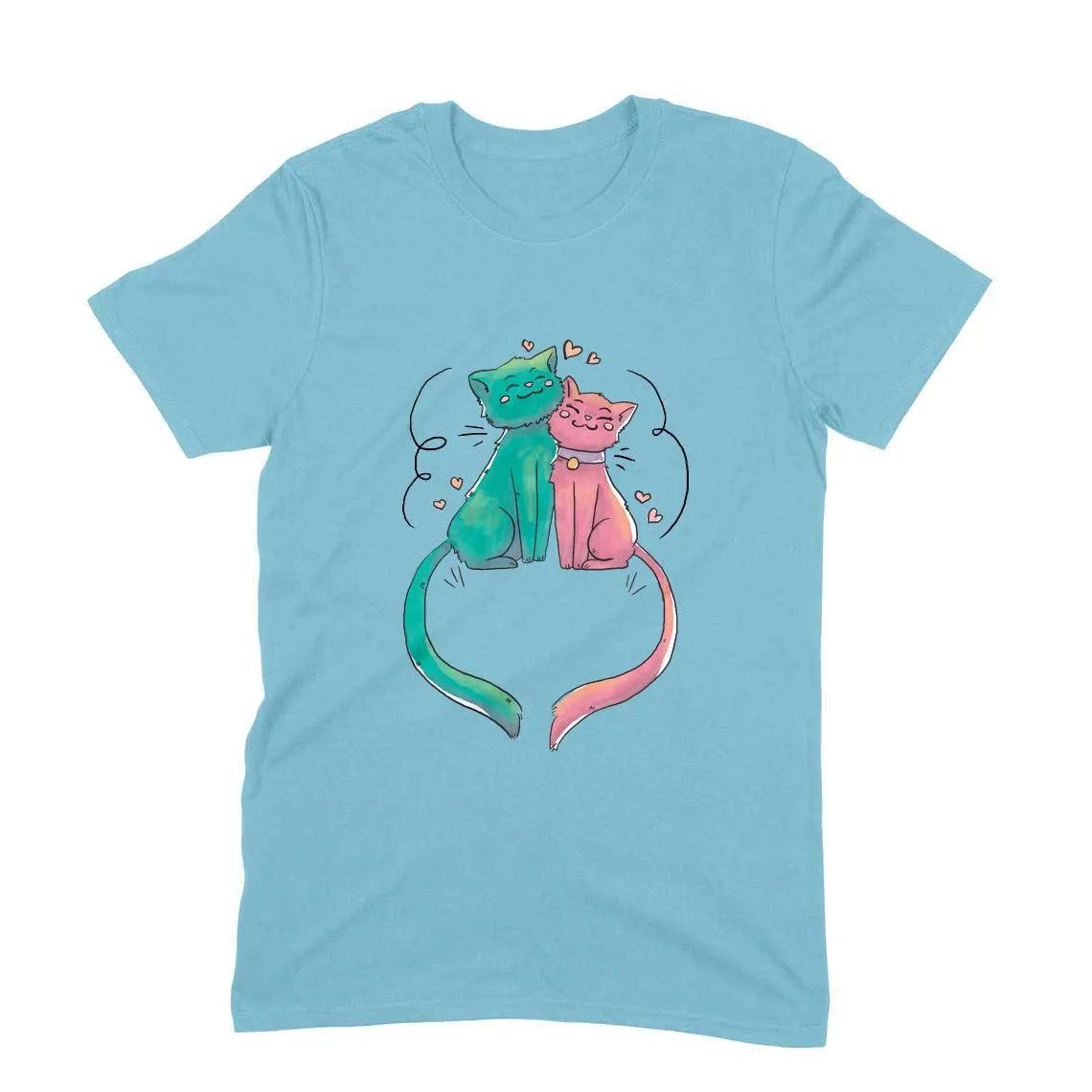 Round Neck T-Shirt (Men) - Cats In Love (11 Colours)