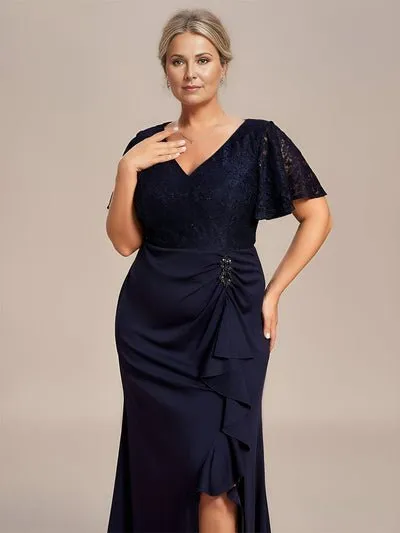 Roycebridal Ophelia plus size sleeved evening mother of bride dress