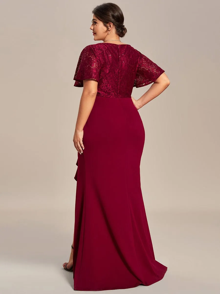 Roycebridal Ophelia plus size sleeved evening mother of bride dress