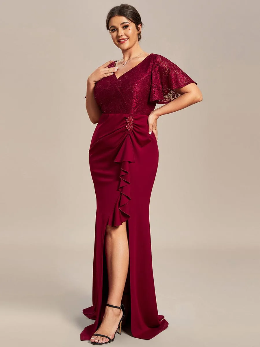 Roycebridal Ophelia plus size sleeved evening mother of bride dress