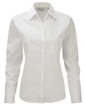 Russell Collection Ladies Long Sleeve Pure Cotton Corporate Shirt - 936F