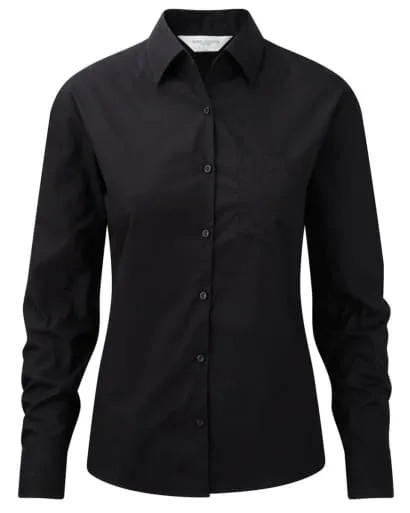 Russell Collection Ladies Long Sleeve Pure Cotton Corporate Shirt - 936F
