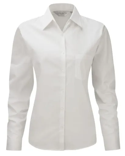 Russell Collection Ladies Long Sleeve Pure Cotton Corporate Shirt - 936F