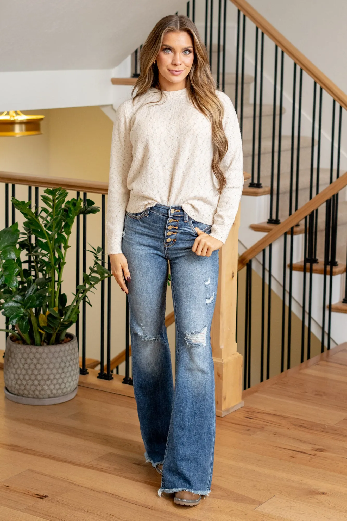 Rustic River Mid Rise Button Fly Flares Regular & Plus Sizes