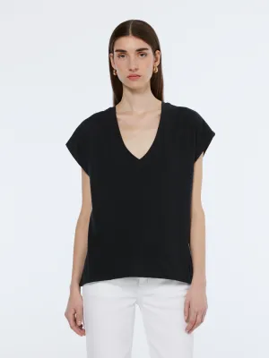 Scotch & Soda Slub V-Neck T-Shirt - Black