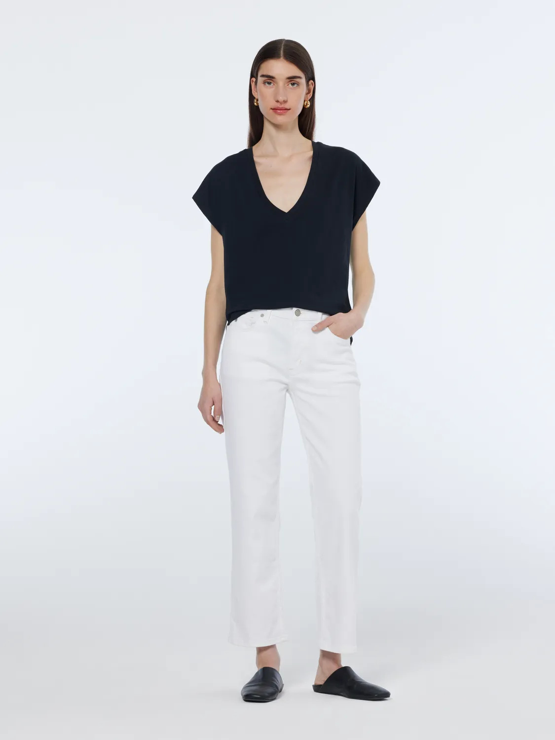 Scotch & Soda Slub V-Neck T-Shirt - Black