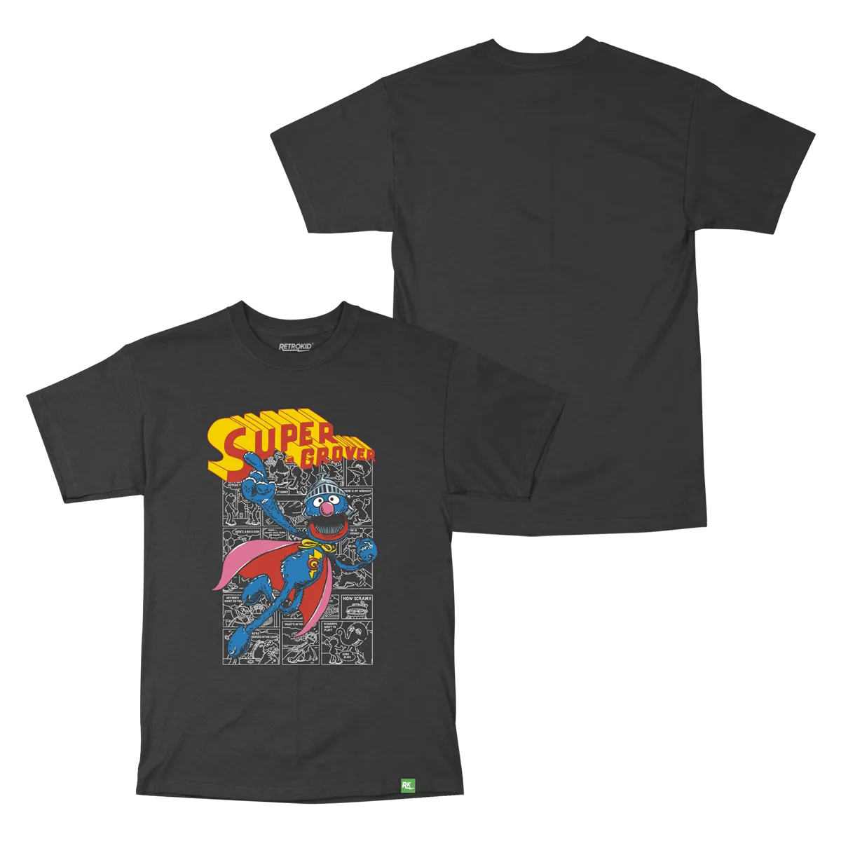 Sesame Street Super Grover T-Shirt - Black
