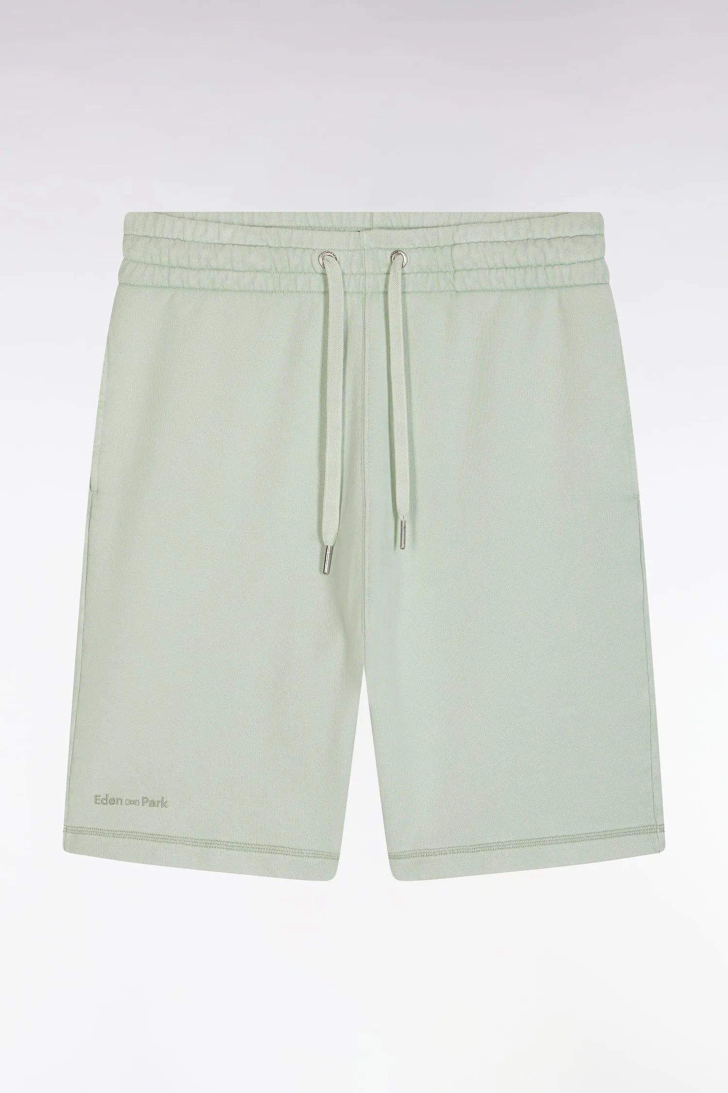 Short en molleton coton vert clair coupe décontractée