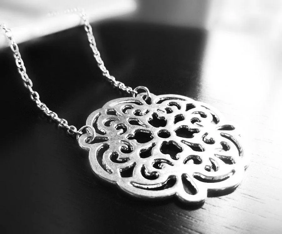 Silver Medallion Earrings, large silver earring, bold silver earrings, Moroccan earrings, filigree cut out, Boho earrings, round statement