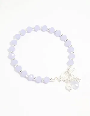 Silver Pearl & Diamante Beaded T&O Bracelet
