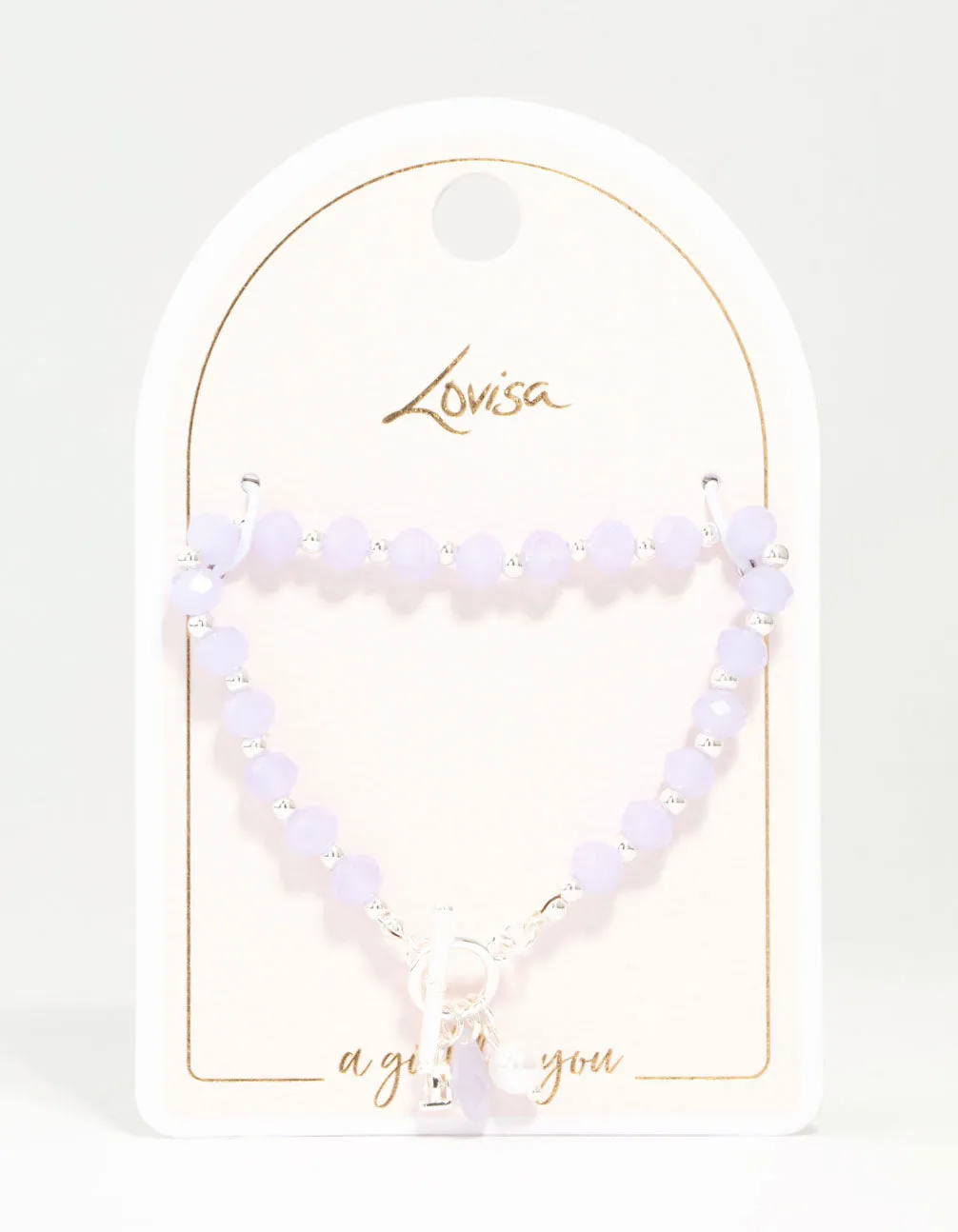 Silver Pearl & Diamante Beaded T&O Bracelet