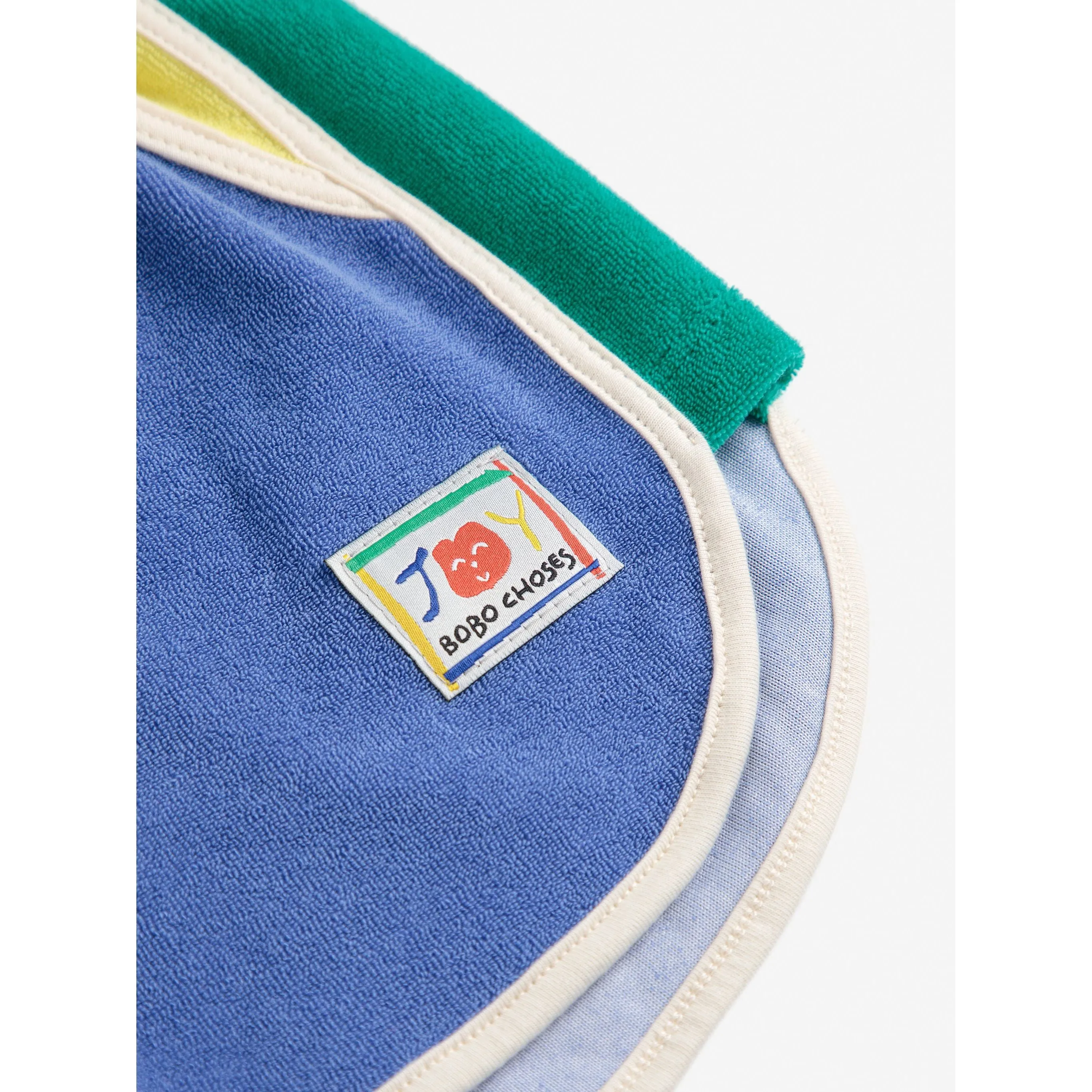 Smiling Color Block Terry Cloth Shorts