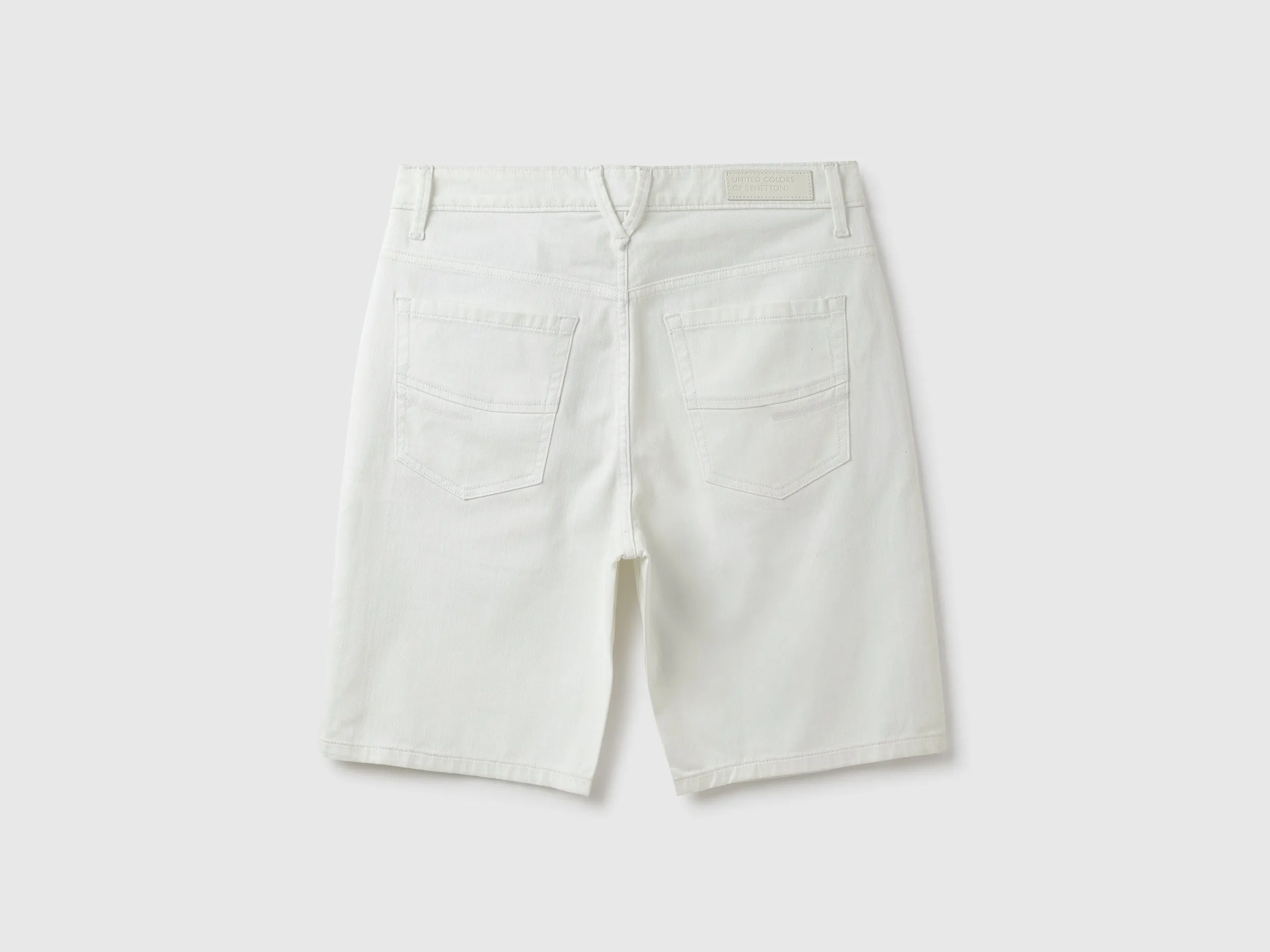 Solid Comfort Fit Denim Shorts