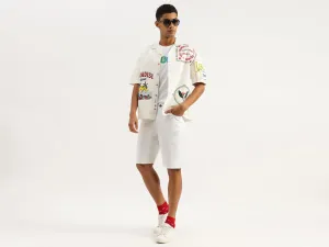 Solid Comfort Fit Denim Shorts