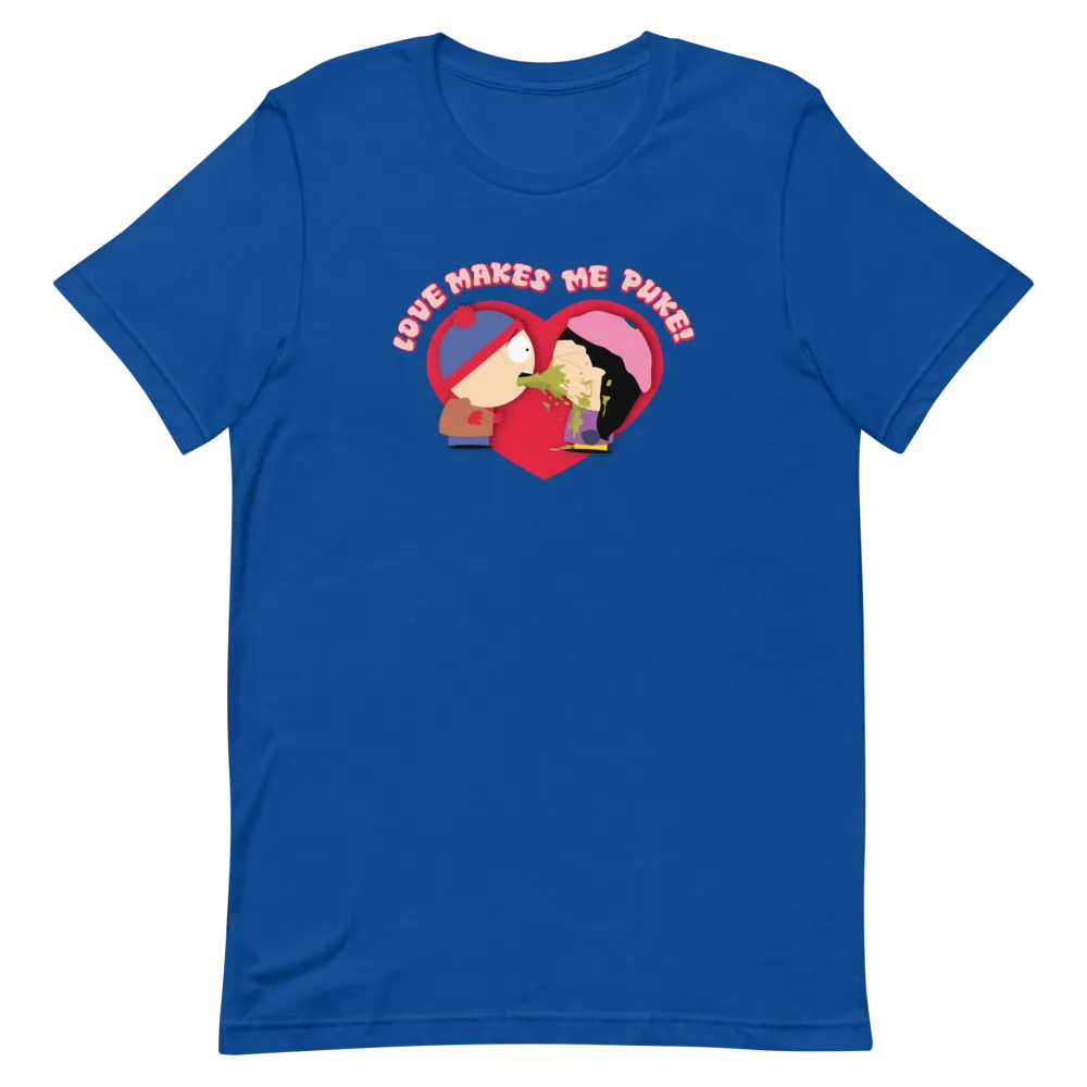 South Park Love Makes Me Puke Adult Short Sleeve T-Shirt