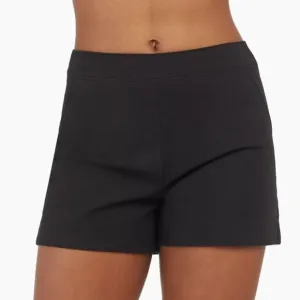Spanx Classic Black On-the-Go Polished 6&quot; Stretch Shorts Size L