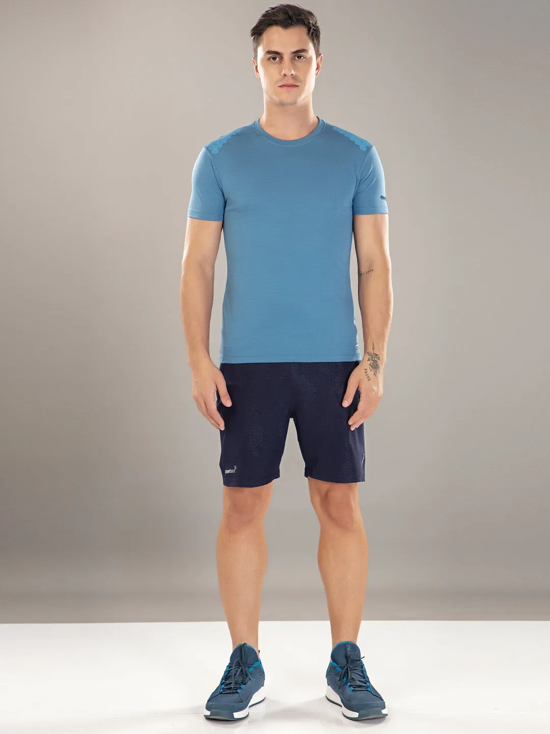 Sport Sun Active Round Neck Ice Blue T Shirt