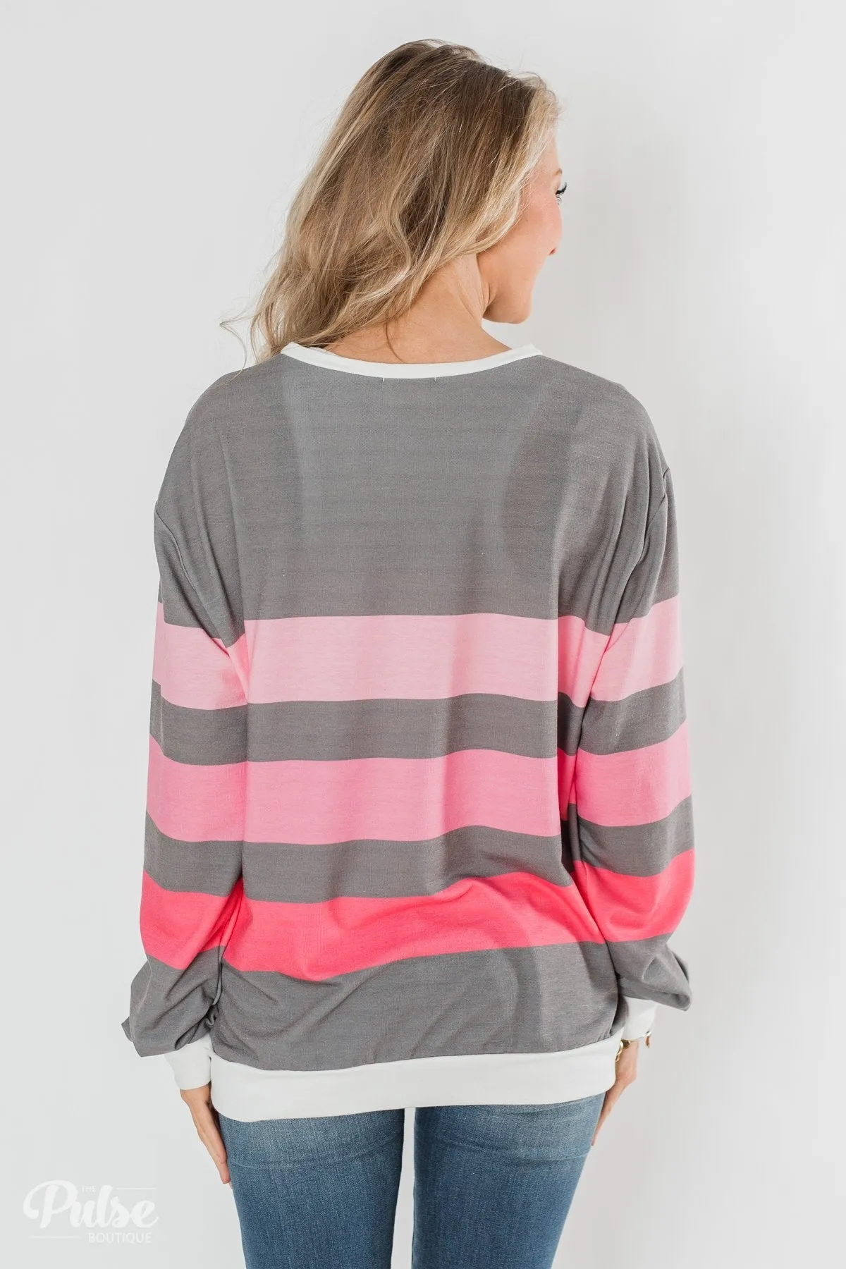 Spring's Pink Dream Striped Top - Comment Sold