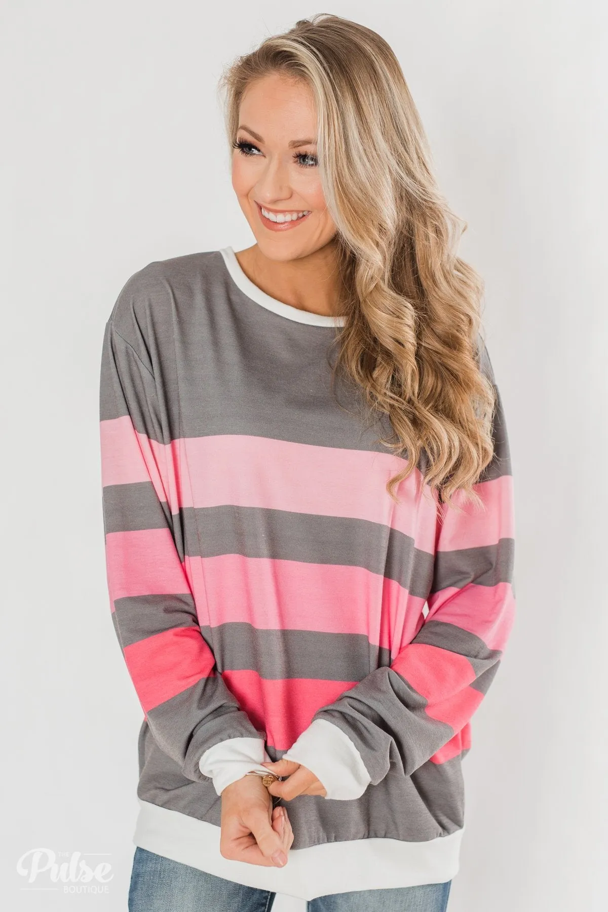 Spring's Pink Dream Striped Top - Comment Sold