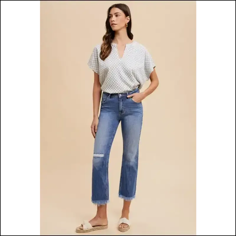 Strut your Stuff in Annie Wear's Distressed Raw Hem Cropped Jeans – Chaos & Class! 💃