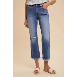 Strut your Stuff in Annie Wear's Distressed Raw Hem Cropped Jeans – Chaos & Class! 💃