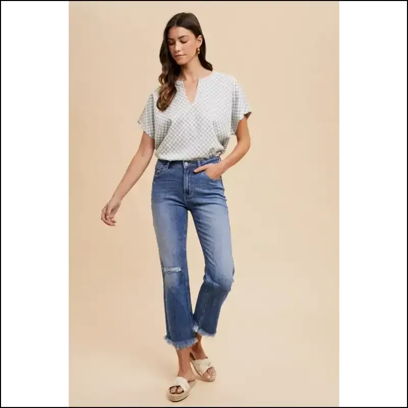 Strut your Stuff in Annie Wear's Distressed Raw Hem Cropped Jeans – Chaos & Class! 💃