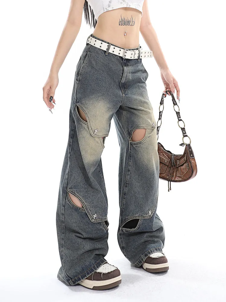 Studded Cutout Jeans
