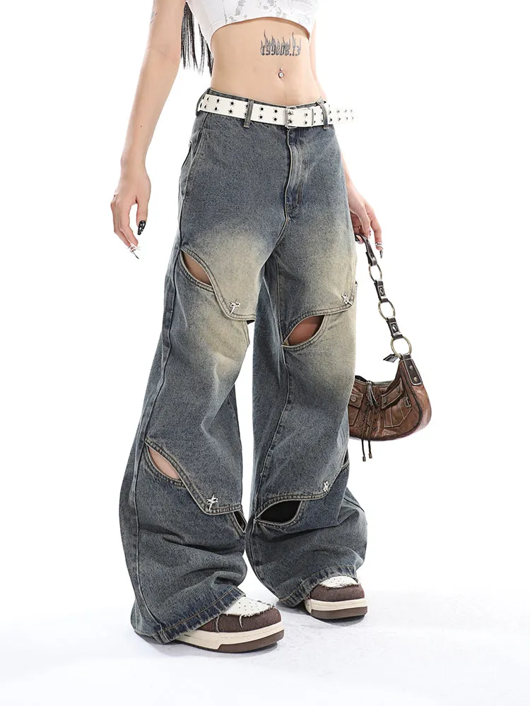 Studded Cutout Jeans