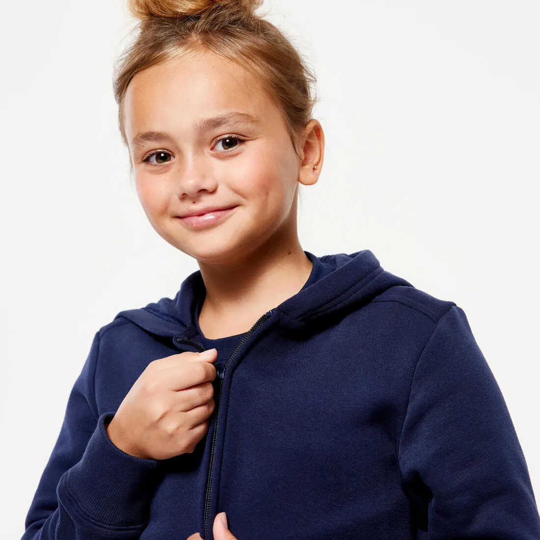 Sweat zippé enfant - bleu marine
