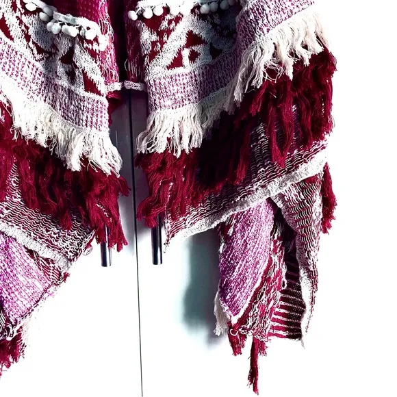 Sweet Sinammon Waterfall Knit Sweater Vest In Fucshia Combo Size S NWT