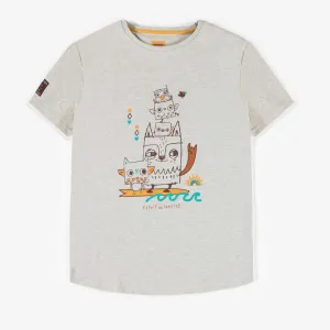 T-shirt crème avec illustration, adulte || Cream t-shirt with illustration, adult