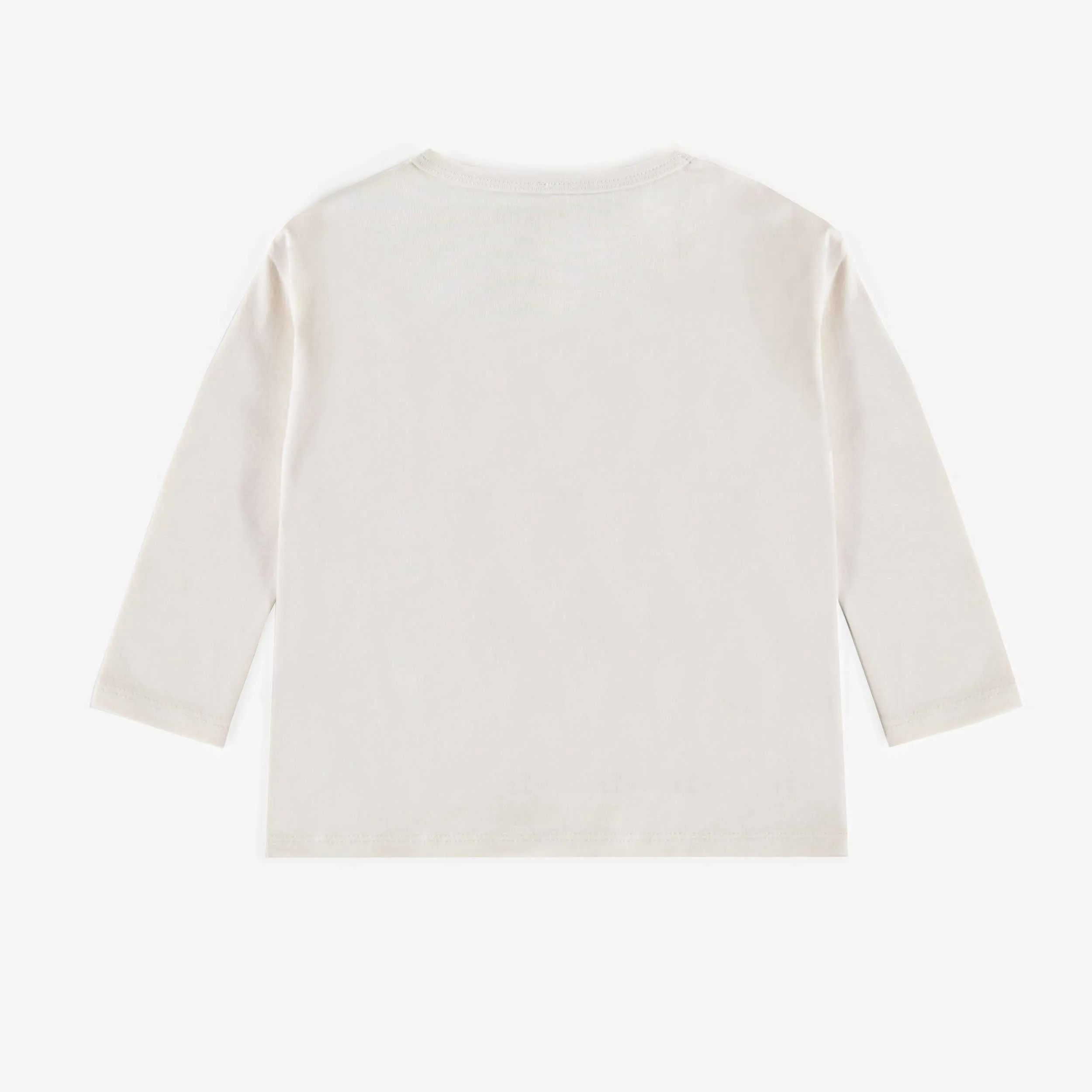 T-shirt crème en coton biologique, naissance  || Cream t-shirt in organic cotton, newborn