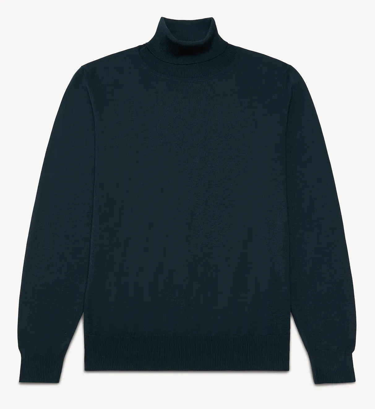 Tartan Green Merino Knit Roll Neck