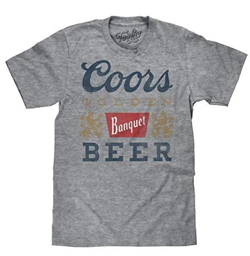 Tee Luv Coors Banquet Beer T-Shirt - Retro Coors Beer Shirt (Large) Royal Snow Heather