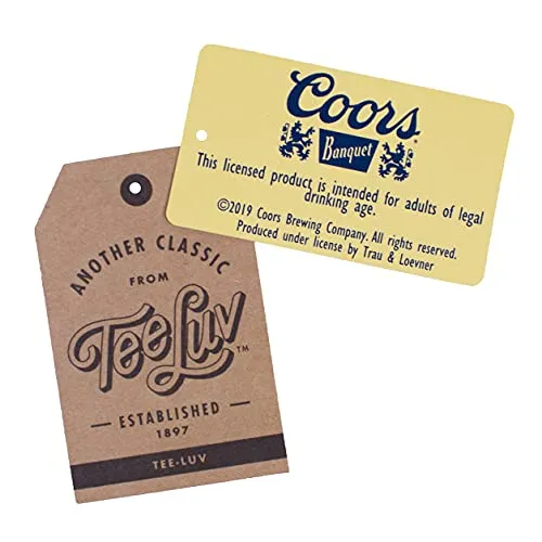 Tee Luv Coors Banquet Beer T-Shirt - Retro Coors Beer Shirt (Large) Royal Snow Heather