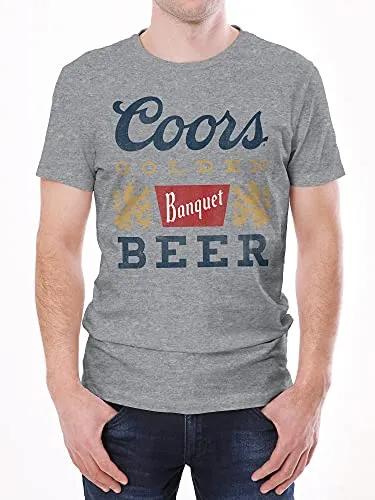 Tee Luv Coors Banquet Beer T-Shirt - Retro Coors Beer Shirt (Large) Royal Snow Heather