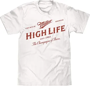 Tee Luv Miller High Life Beer Logo Shirt (White) (S)