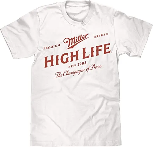 Tee Luv Miller High Life Beer Logo Shirt (White) (S)