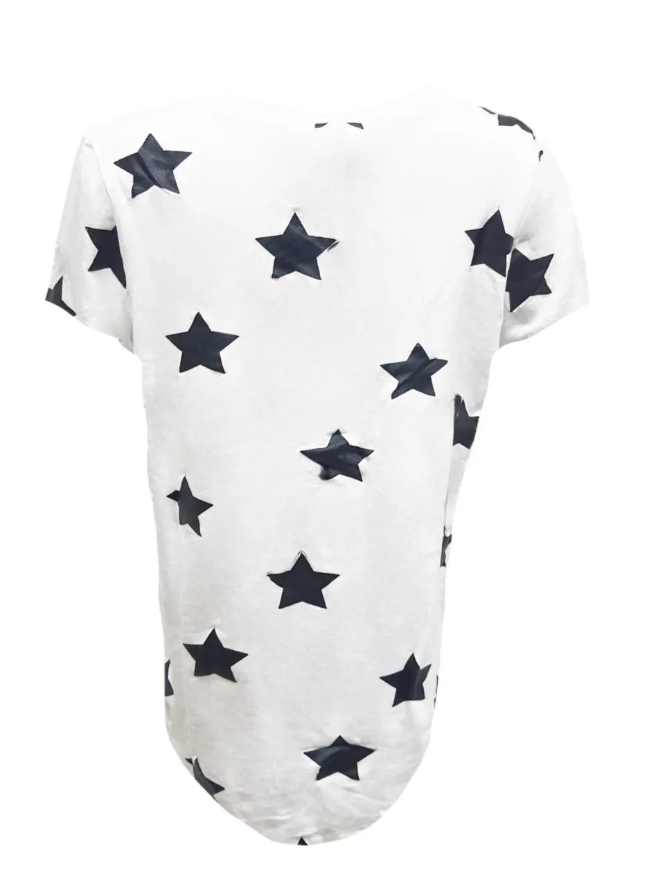 TEREZ Girl's White Stars Foil Bow T-Shirt #12147773 NWT