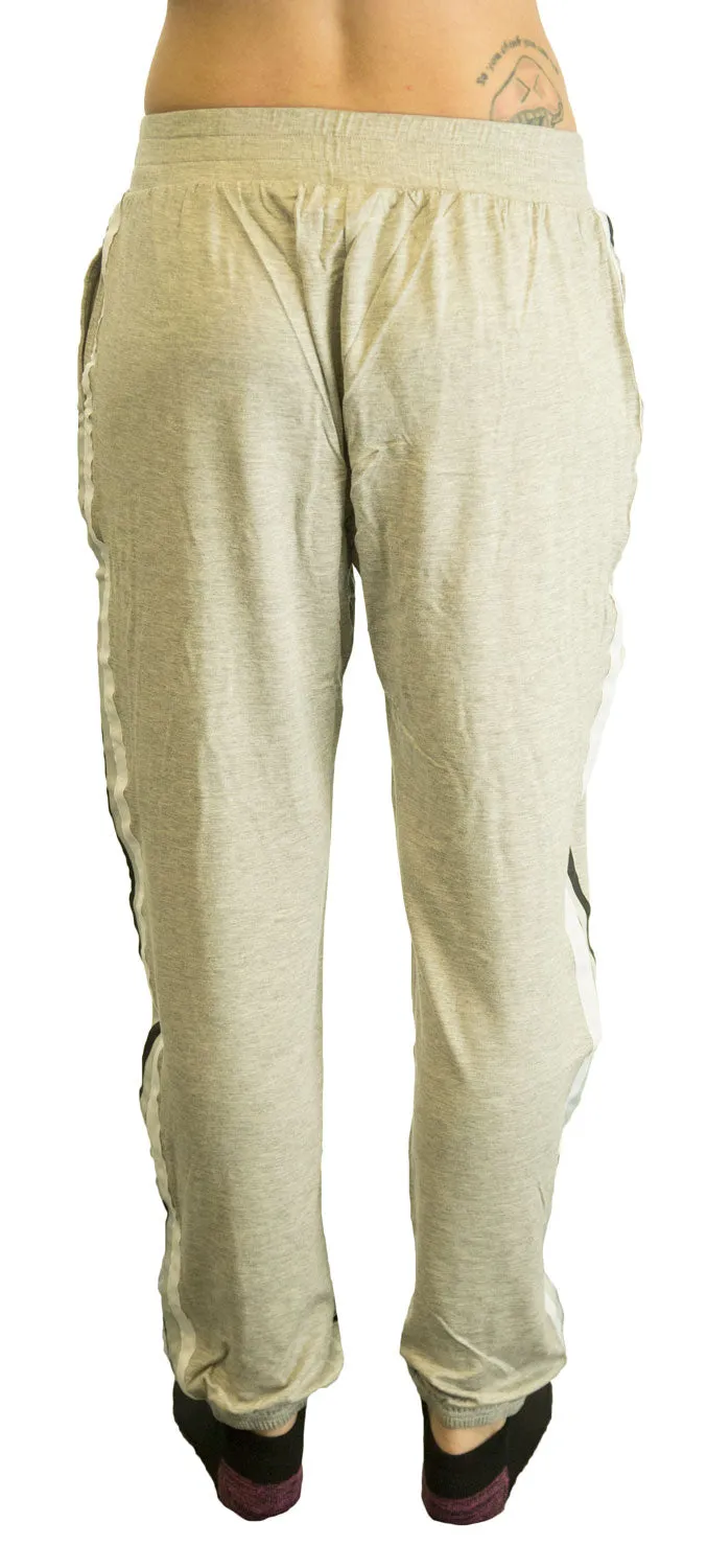 TEREZ Women's Grey Neutral Side Stripe Joggers #2524 Small NWT