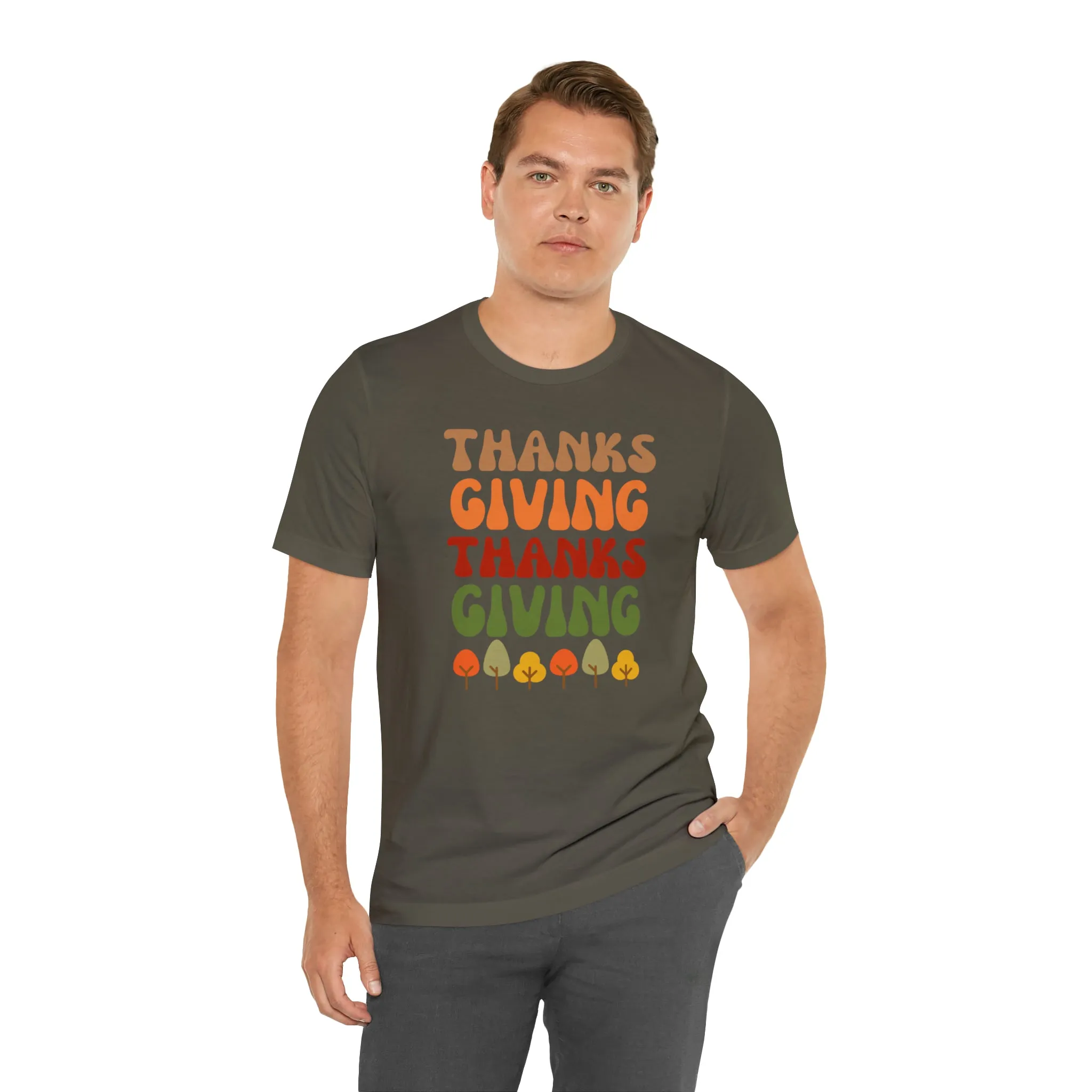 Thanks Giving Thanks Giving T-Shirt | Fall Thanksgiving Tee |  Bella Canvas 3001 Unisex |  Happy Thanksgiving Short Sleeve Tshirt