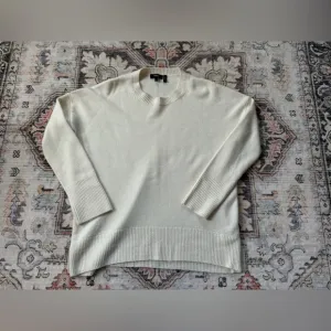 THEORY Karenia BC Feather-soft Cashmere Crewneck Sweater Warm Ivory - Size S
