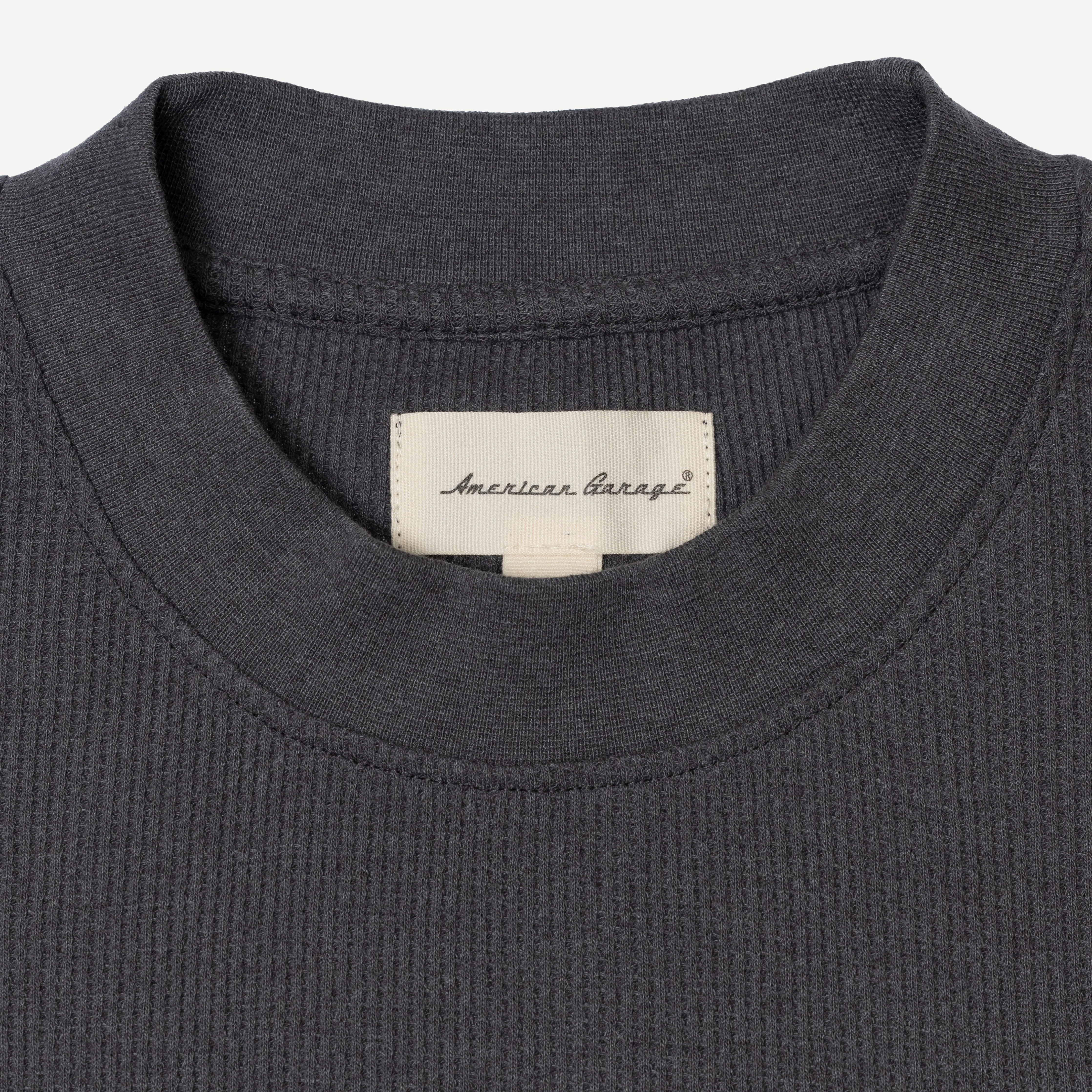 Thermal Waffle Knit Tee & Shorts Set - Medium Grey