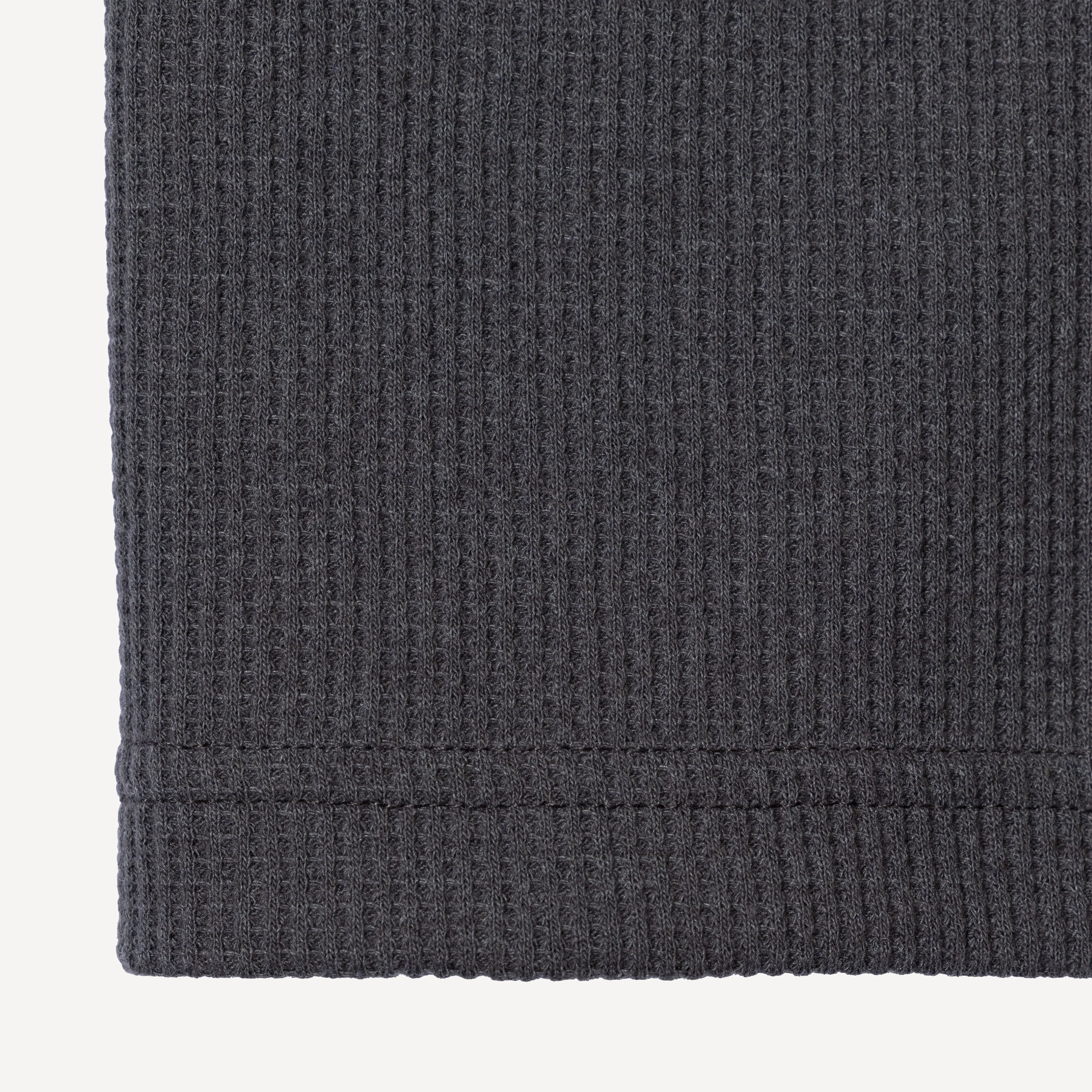 Thermal Waffle Knit Tee & Shorts Set - Medium Grey