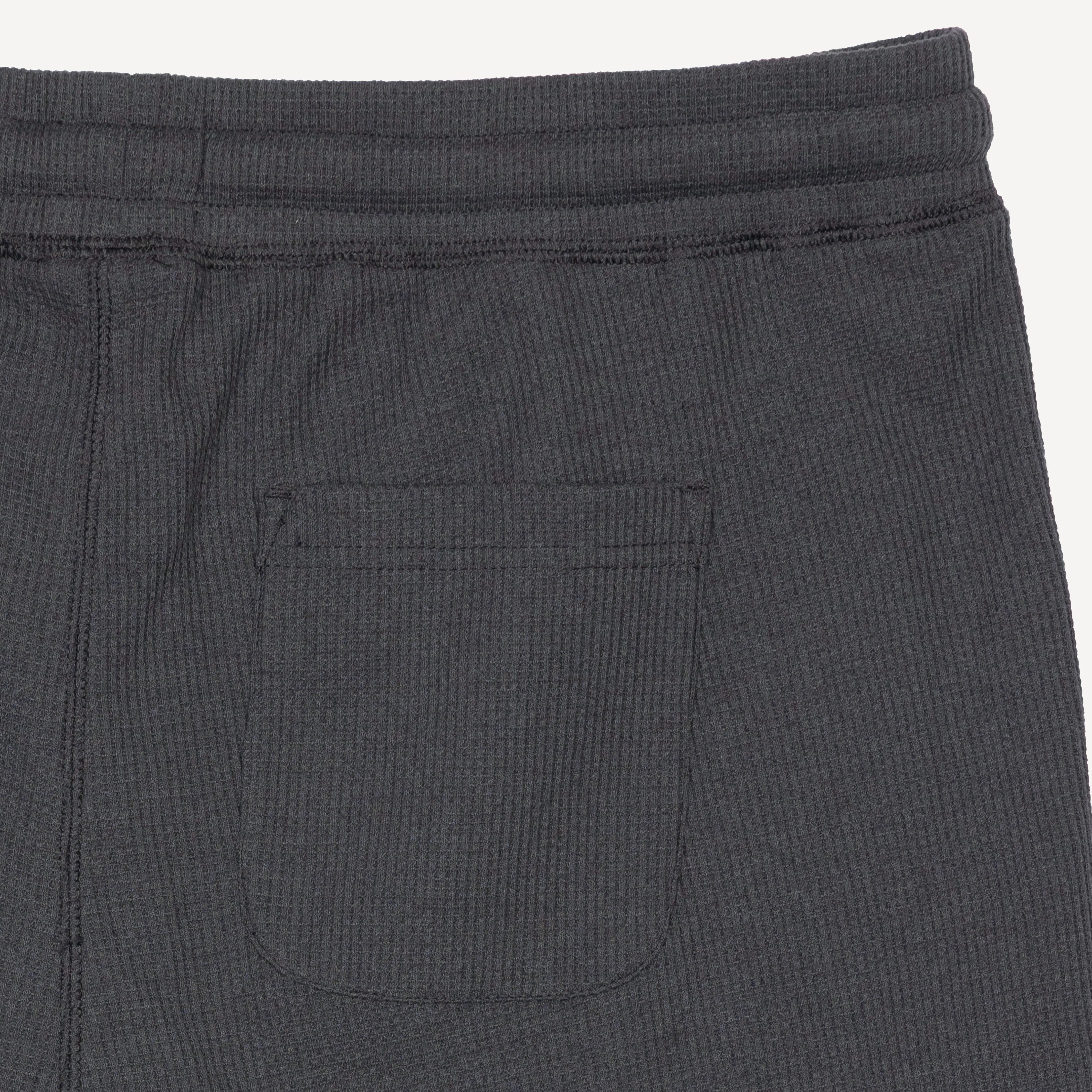 Thermal Waffle Knit Tee & Shorts Set - Medium Grey