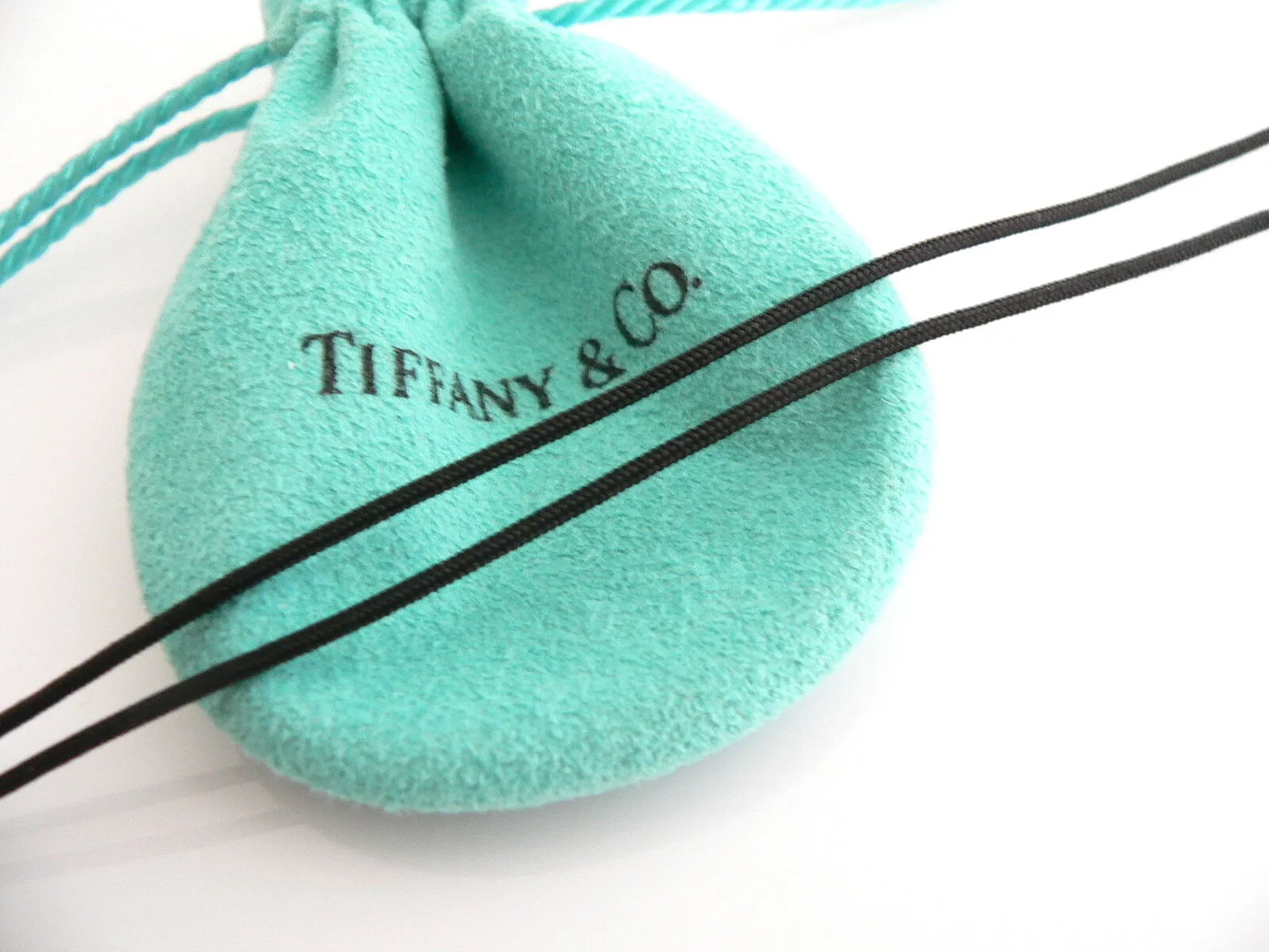 Tiffany & Co Peretti Silver Star Necklace Pendant Charm 18 Inch Silk Cord Gift