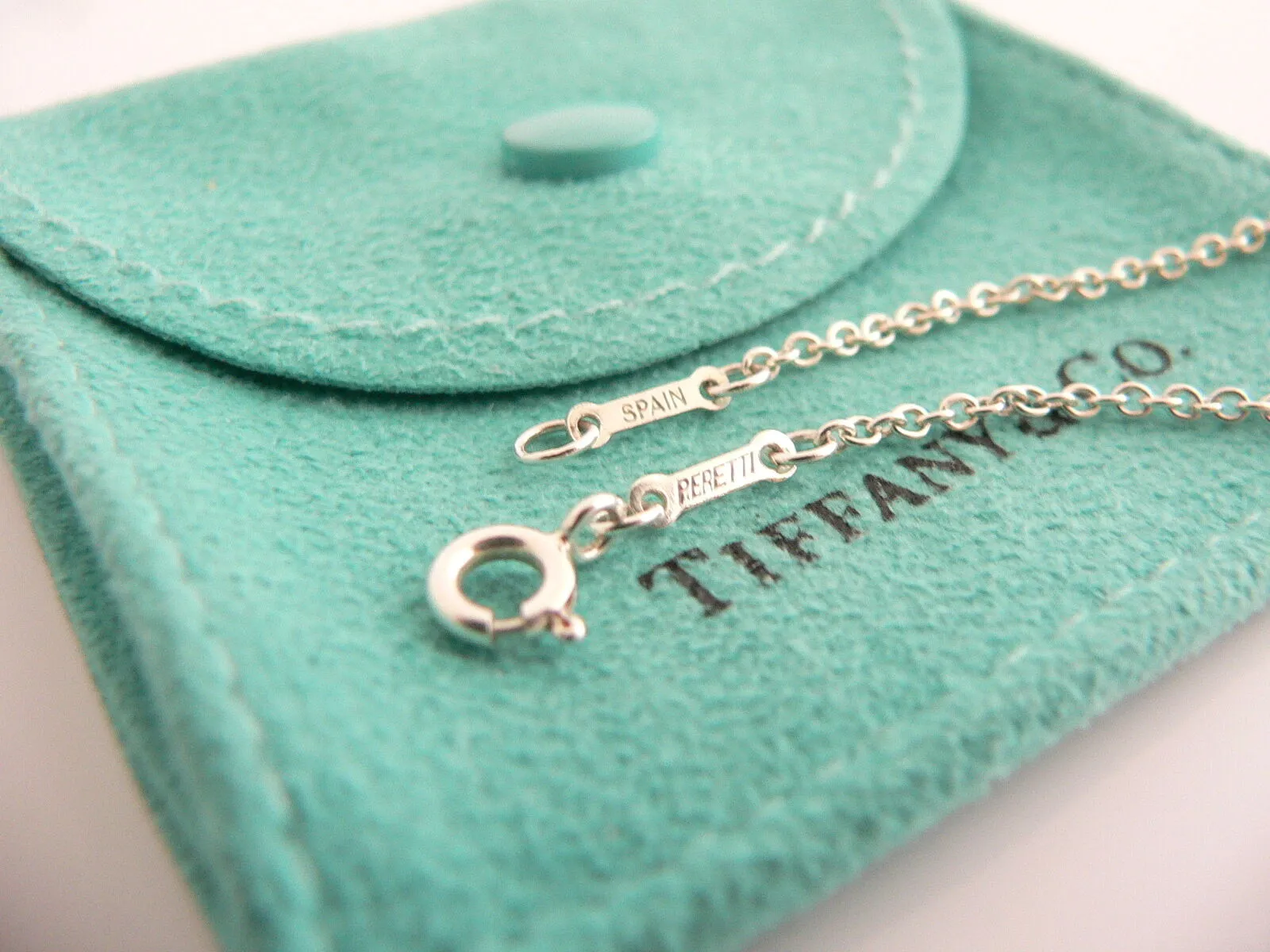 Tiffany & Co Snake Necklace Pendant Charm Chain Rare Gift Pouch Love Peretti