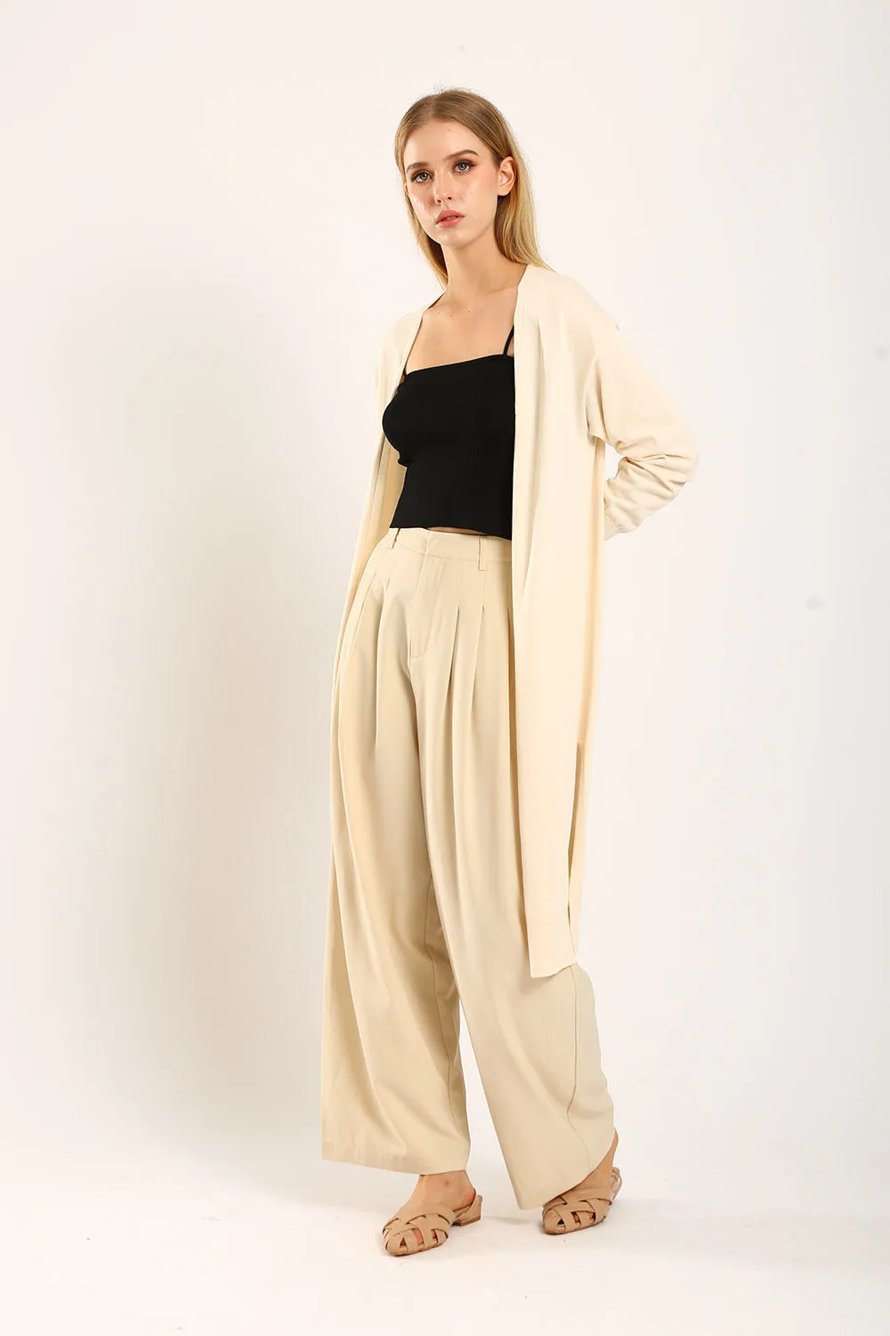 Tonie Long Knit Cardigan in Apricot