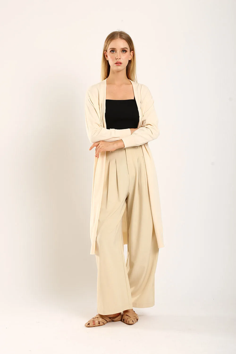 Tonie Long Knit Cardigan in Apricot